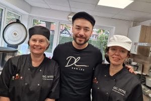 Masterchef winner Dan Lee with Sue Brown and Steph Edwards
