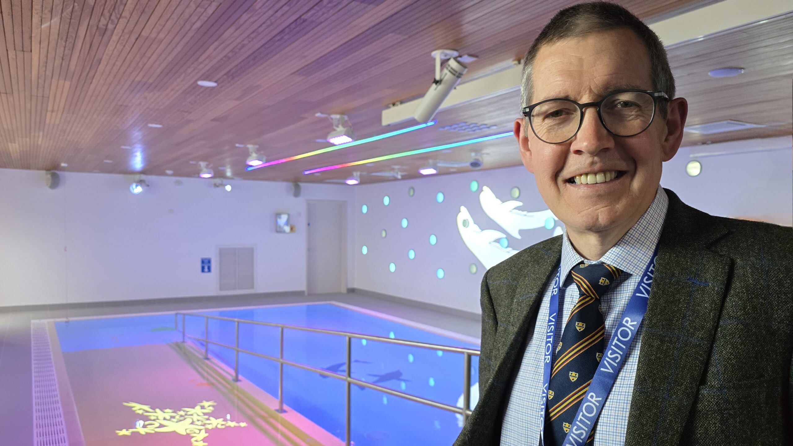Ian Smith, Chair of the Kildare Trust at the poolside.