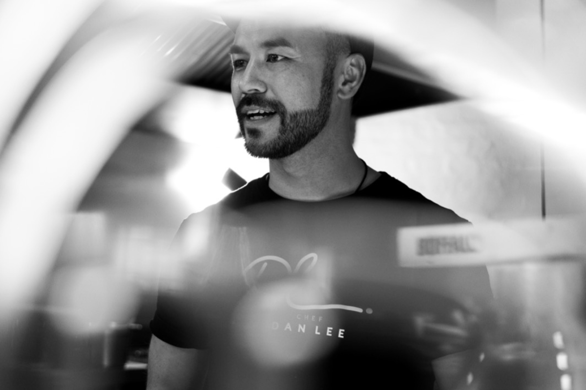 Black and White image of Chef Dan Lee.