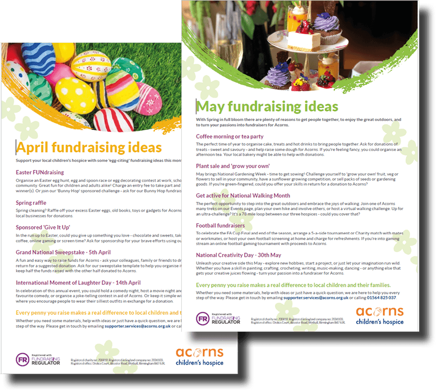 Fundraising ideas Two fundraising page covers overlapping each other