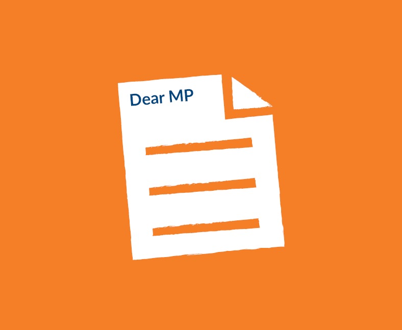 A letter icon with the words 'Dear MP'