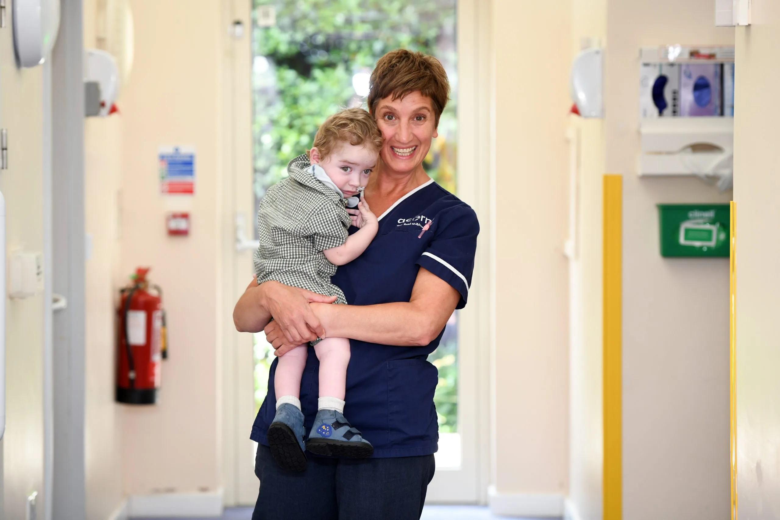 Patrick with a nurse from Acorns