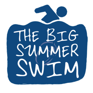 Big Summer Swim Ident Logo for 'The Big Summer Swim', with a stick figure swimming