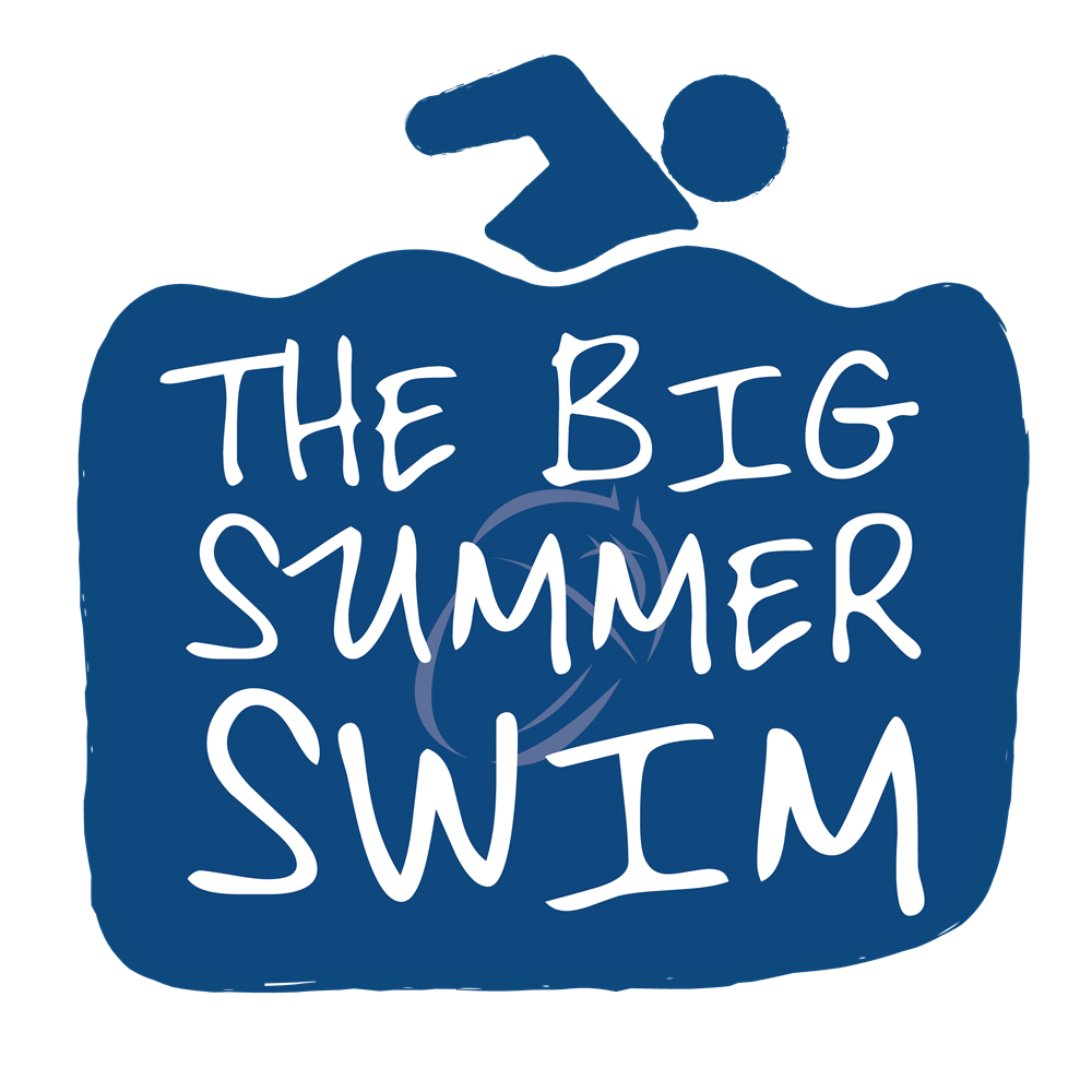 Big Summer Swim Ident Logo for 'The Big Summer Swim', with a stick figure swimming