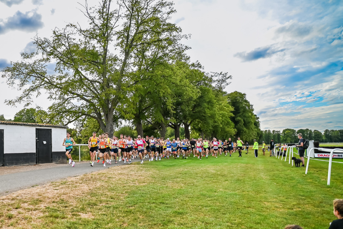 A large number of runners taking part in the Worcester Pitchcroft 10k